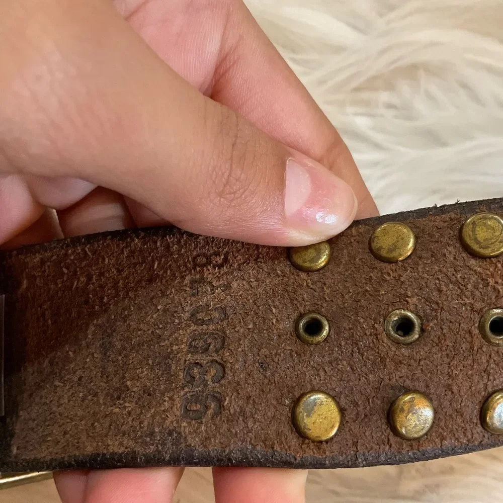 Nocona Brown Women's Genuine Leather Studded Western Cowboy Belt Size M
